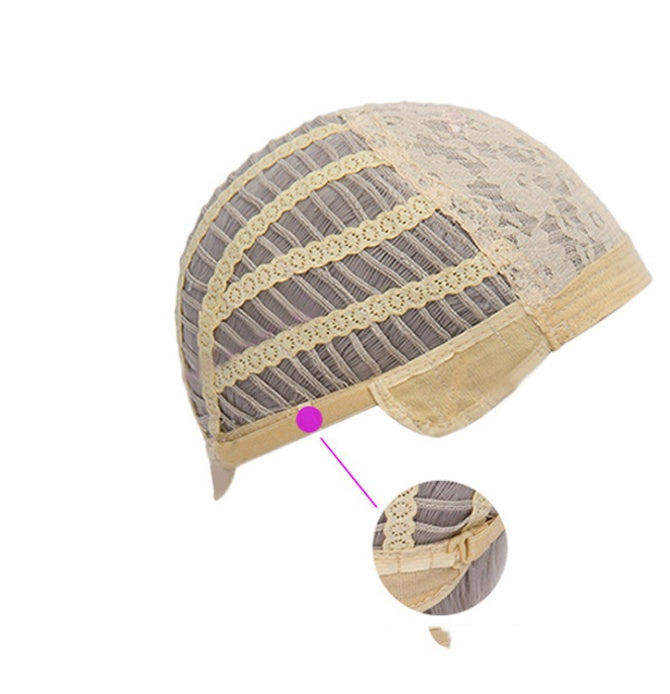 Golden high-temperature fiber wig headgear with oblique side-swept bangs