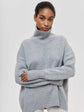 Women’s winter turtleneck sweater solid color long sleeve pullover.