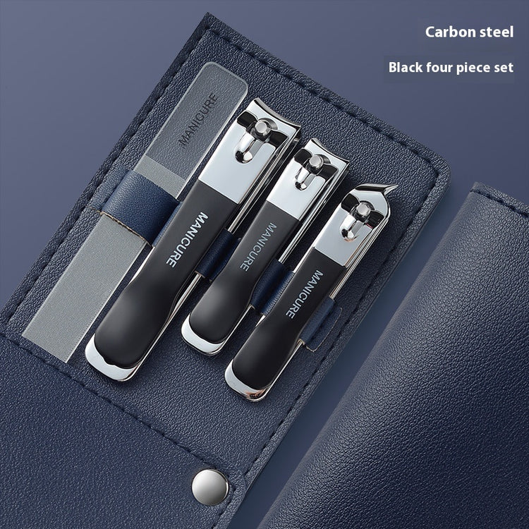 Portable 4-piece carbon steel nail clippers set for manicure grooming