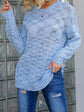 Women’s polka dot loose pullover knitted sweater, long sleeve winter top.