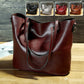 Women’s oil wax leather high-capacity shoulder messenger tote bag.