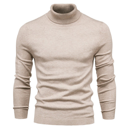 Men’s Winter Turtleneck Sweater – Slim Fit Solid Color Pullover
