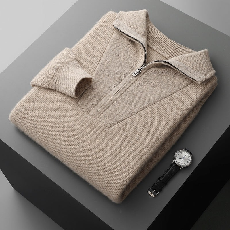 Men’s half-zip thickened sweater