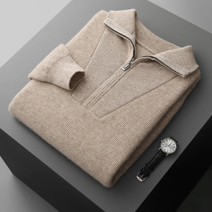 Men’s half-zip thickened sweater