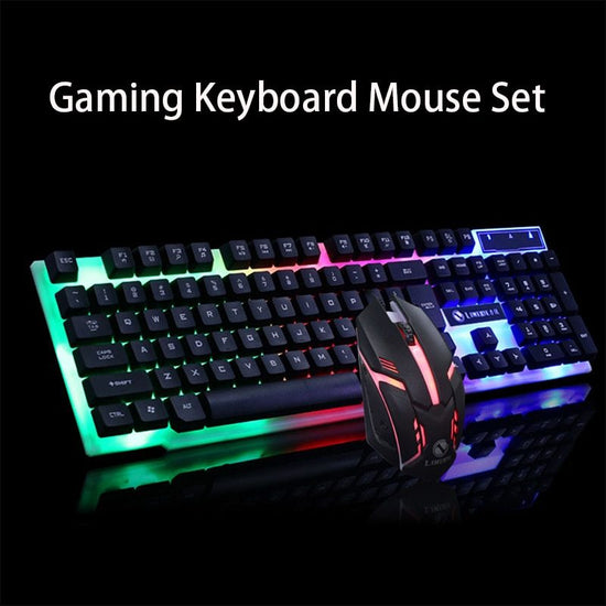 GTX300 wired backlit gaming keyboard and mouse combo with 1600 DPI mouse