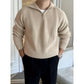 Men’s loose fit rabbit fur pullover sweater in khaki and black