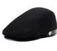 Woolen Beret with Herringbone Pattern – Adjustable Warm & Windproof Hat