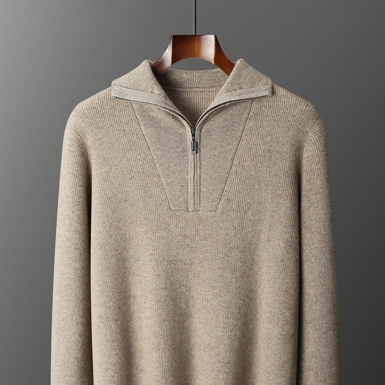 Men’s half-zip thickened sweater