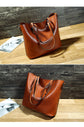 Women’s oil wax leather high-capacity shoulder messenger tote bag.