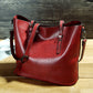 Women’s oil wax leather high-capacity shoulder messenger tote bag.