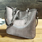 Women’s oil wax leather high-capacity shoulder messenger tote bag.