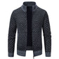 Men’s Plaid Print Cardigan Jacket – Slim Fit Zipper Sweater