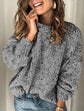 Women’s polka dot loose pullover knitted sweater, long sleeve winter top.
