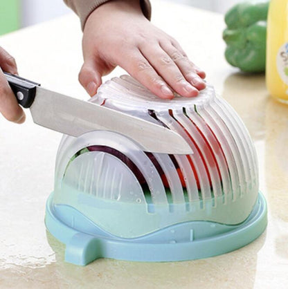 Creative Salad Cutter – Fruit & Vegetable Cutter Bowl with Drain Basket