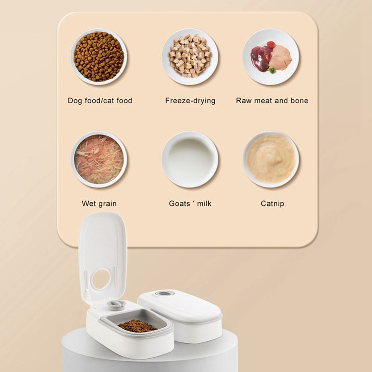 Automatic pet feeder with timer, smart food dispenser for cats and dogs.