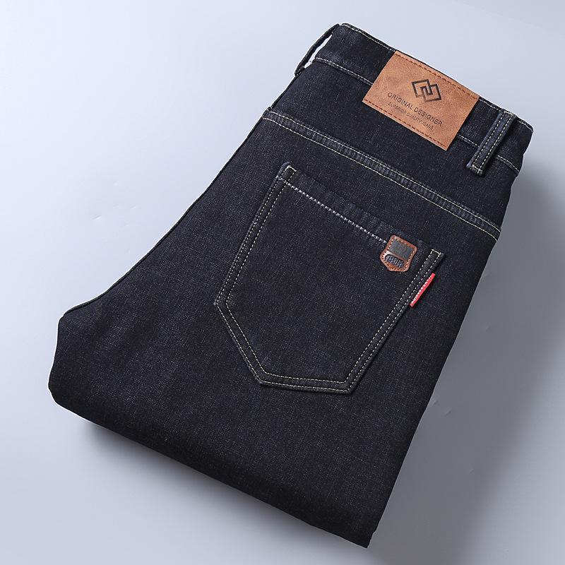 Fleece-lined thickened straight loose trousers in winter casual and business pants.