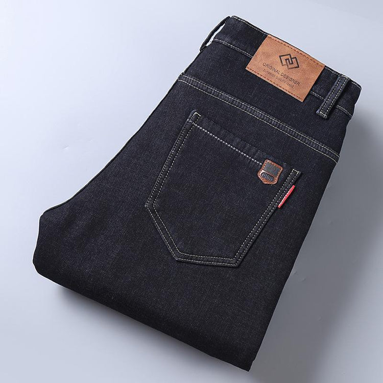 Fleece-lined thickened straight loose trousers in winter casual and business pants.