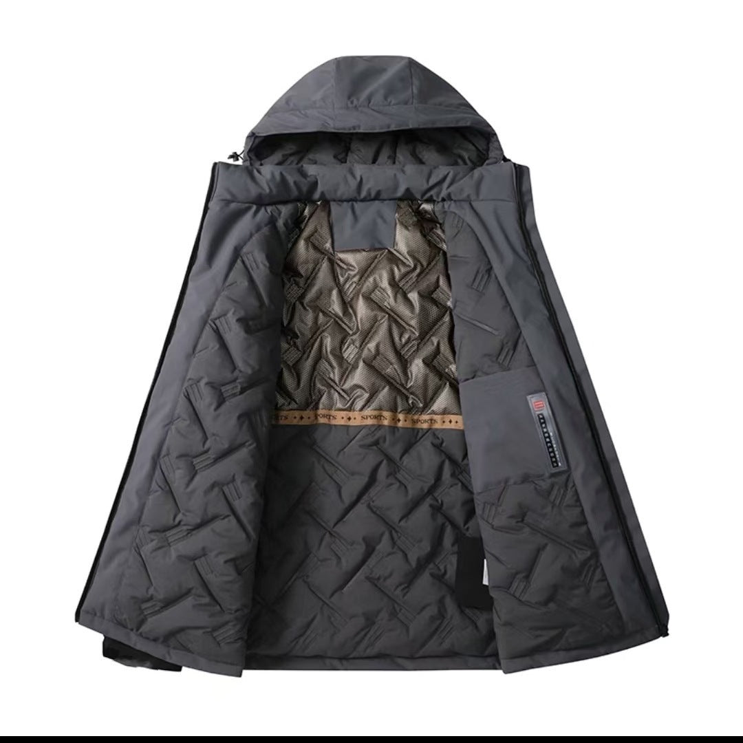 Men’s Loose Thick Cotton Coat Charge Jacket Casual Outerwear