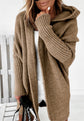 Women’s Knitted Hooded Cardigan – Loose Batwing Sleeve Sweater