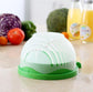 Creative salad cutter bowl with drain basket and 13 cutting seams for easy fruit and vegetable slicing