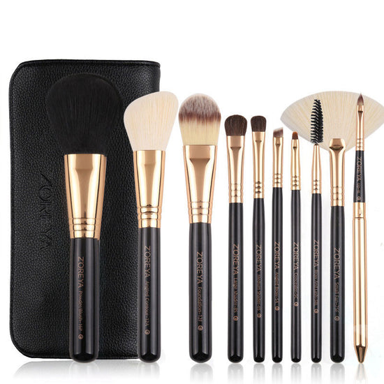 10-Piece Portable Makeup Brush Set