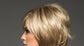 Golden high-temperature fiber wig headgear with oblique side-swept bangs