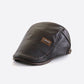 PU Leather Peaked Cap Fleece Lined