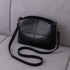 Women’s genuine leather cowhide crossbody handbag with minimalist plaid design