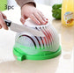 Creative salad cutter bowl with drain basket and 13 cutting seams for easy fruit and vegetable slicing