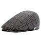 Woolen Beret with Herringbone Pattern – Adjustable Warm & Windproof Hat