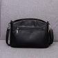 Women’s genuine leather cowhide crossbody handbag with minimalist plaid design