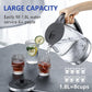 1.8L glass electric kettle with LED light, stainless steel base, and auto shut-off