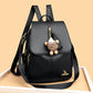 Women’s genuine leather backpack with pendant, soft and anti-theft design.