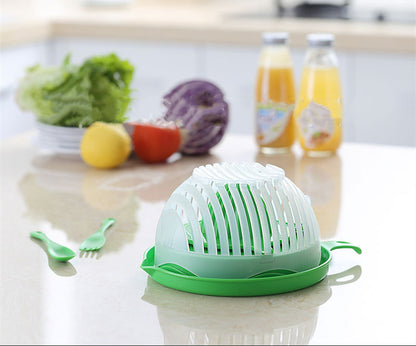 Creative Salad Cutter – Fruit & Vegetable Cutter Bowl with Drain Basket