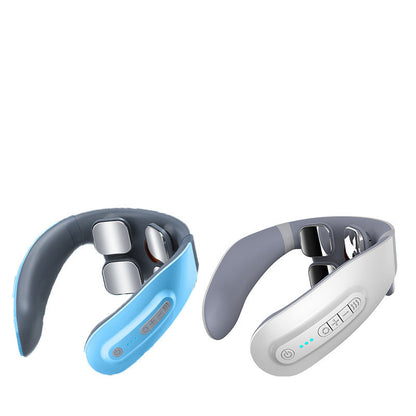 Portable cervical spine massage instrument with multi-head rechargeable design