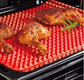 Red silicone pyramid non-stick baking mat for oven and BBQ cooking