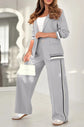 Women’s 2-piece suit set with lapel coat and high-waist wide-leg trousers in multiple colors.
