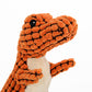 Dinosaur plush dog toy with squeaker, interactive chew toy for large dogs.