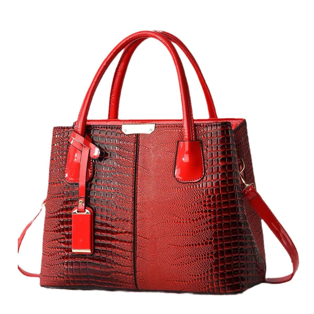 Women’s soft PU large-capacity minimalist handbag.