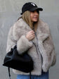 Women’s Winter Plush Coat – Warm Fluffy Lapel Jacket