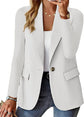 Women’s lapel button long-sleeve jacket, casual commuter blazer.