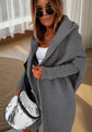 Women’s Knitted Hooded Cardigan – Loose Batwing Sleeve Sweater