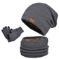Winter Fleece Lined Hat Scarf and Gloves Set