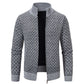 Men’s Plaid Print Cardigan Jacket – Slim Fit Zipper Sweater