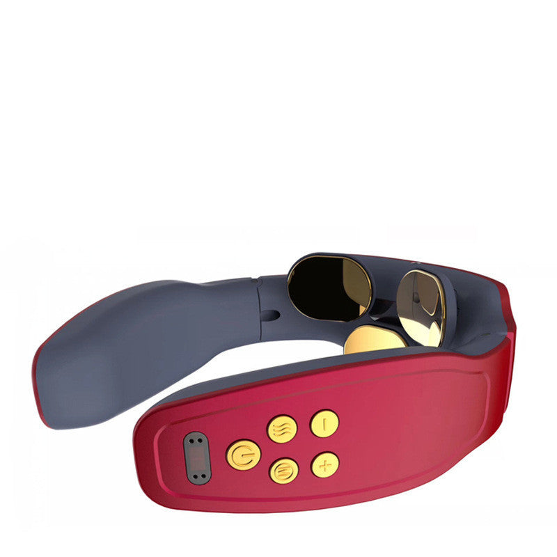 Portable cervical spine massage instrument with multi-head rechargeable design