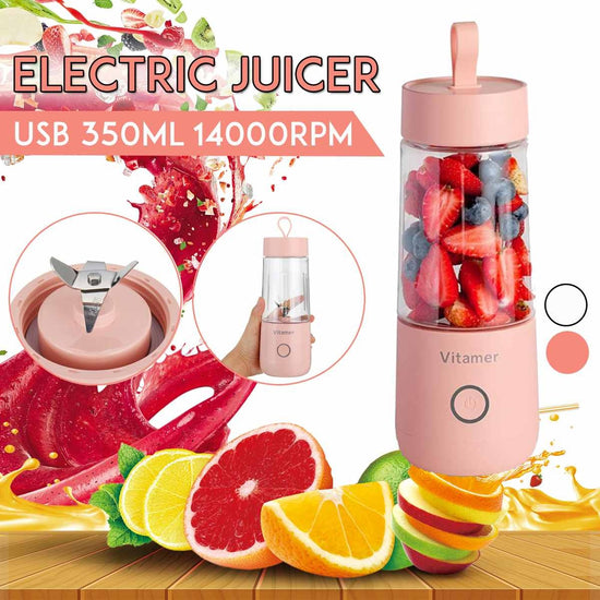 350ml portable USB rechargeable blender smoothie cup with stainless steel blades