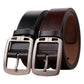 Men’s retro cowhide leather belt with antique pin buckle