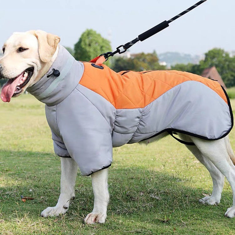 Waterproof winter dog coat with thick cotton and soft velvet lining for medium and large dogs.
