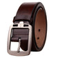 Men’s retro cowhide leather belt with antique pin buckle