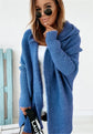 Women’s Knitted Hooded Cardigan – Loose Batwing Sleeve Sweater